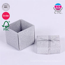 hot selling set of 2 paper ring box with silk ribbon